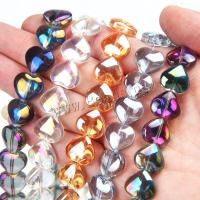 Fashion Glass Beads, Heart, plated, DIY, more colors for choice, 13x14mm, 10PCs/Bag, Sold By Bag