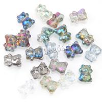 Fashion Glass Beads, Bear, plated, DIY, more colors for choice, 12x15mm, 10PCs/Bag, Sold By Bag