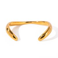 Bracelete de aço inoxidável, Aço inoxidável 304, 18K banhado a ouro, joias de moda & para mulher, dourado, vendido por PC