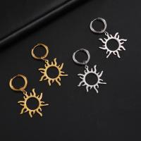Huggie Hoop Drop Earring 304 Stainless Steel Sun Vacuum Ion Plating fashion jewelry & for woman Sold By Pair