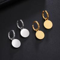 Huggie Hoop Drop Earring, Titanium Steel, Vacuum Ion Plating, fashion jewelry & Unisex, more colors for choice, circular ring 17.3*15.3mm,Pendants 15*19mm, Sold By Pair