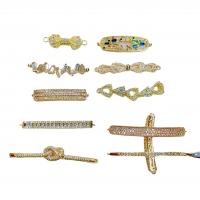 Mässing smycken Connector, plated, DIY & olika stilar för val & med strass, nickel, bly och kadmium gratis, 5PC/Bag, Säljs av Bag