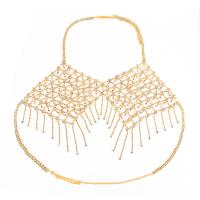 Body Chain Jewelry Rhinestone with Zinc Alloy plated fashion jewelry & for woman Sold By PC