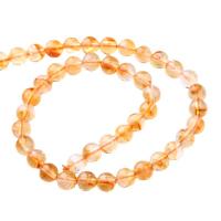 Naturlig krystal perler, Citrin, Runde, du kan DIY & forskellig størrelse for valg, gul, Solgt Per Ca. 38 cm Strand