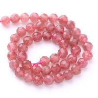 Natural Quartz Jewelry Beads, Strawberry Quartz, DIY & different size for choice & faceted, pink, Sold Per Approx 38 cm Strand