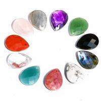 Gemstone Pendants Jewelry, Teardrop, DIY & different materials for choice, more colors for choice, 13x18x6mm, Sold By PC