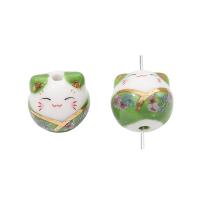 Porcelain Jewelry Beads, Cat, DIY, more colors for choice, 15x14mm, Hole:Approx 2mm, Sold By PC