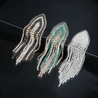 Goujon Laiton, bijoux de mode & pour femme & avec strass, plus de couleurs à choisir, protéger l'environnement, sans nickel, plomb et cadmium, 124x28mm, Vendu par paire