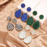 Zinc Alloy Stud Earring Teardrop plated fashion jewelry & for woman nickel lead & cadmium free Sold By Pair