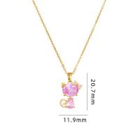 Cubic Zircon Micro Pave Brass Necklace with 304 Stainless Steel with 5 extender chain plated micro pave cubic zirconia & for woman Length Approx 45 cm Sold By PC