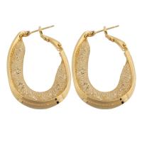 Messing Spring hoop oorbellen, plated, voor vrouw, gouden, 42x27x7mm, Verkocht door pair
