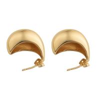 Brass Stud Earring, plated, different size for choice & for woman, golden, Sold By Pair