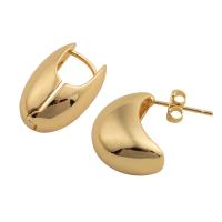 Brass Stud Earring plated & for woman golden Sold By Pair