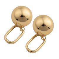 Brass Leverback Earring, plated, for woman, golden, 43x20x20mm, Sold By Pair