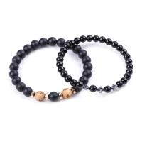 Bracelets en Agate Noir, agate noire, bijoux de mode & unisexe & styles différents pour le choix, Vendu par PC