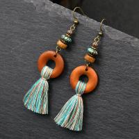 Wood Earring with Caddice fashion jewelry & for woman Sold By Pair