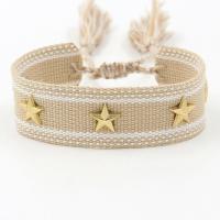 Fibre de polyester bracelet, avec alliage de zinc, étoile, bijoux de mode & unisexe, plus de couleurs à choisir, 145x20mm, Vendu par PC