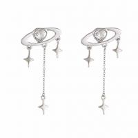 Fashion Fringe Earrings Zinc Alloy silver color plated fashion jewelry & for woman & with rhinestone nickel lead & cadmium free Sold By Pair