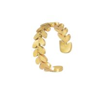 Anel de dedo de aço inoxidável, Aço inoxidável 304, banhado, joias de moda & para mulher, dourado, inner diameter 18mm, vendido por PC