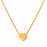 Stainless Steel Jewelry Necklace, 304 Stainless Steel, with 1.97inch extender chain, Heart, 18K gold plated, fashion jewelry & different designs for choice & for woman, golden, 15mm, Length:Approx 15.75 Inch, Sold By PC