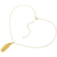 Cubic Zircon Micro Pave Brass Necklace, Leaf, 18K gold plated, fashion jewelry & micro pave cubic zirconia & for woman, golden, nickel, lead & cadmium free, 41.50x13mm, Sold Per Approx 19.69 Inch Strand