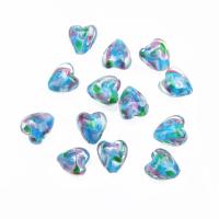 Lampwork Beads Heart DIY blue 12mm Sold By Bag