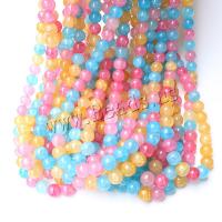 Handgewickelte Perlen, Lampwork, rund, DIY & verschiedene Größen vorhanden, farbenfroh, verkauft per ca. 38 cm Strang