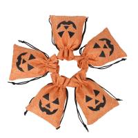 Cloth Drawstring Bag, Halloween Design & multifunctional, orange, 100x140mm, Sold By PC