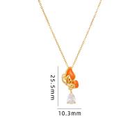 Cubic Zircon Micro Pave Brass Necklace, with 304 Stainless Steel, with 5CM extender chain, Butterfly, plated, micro pave cubic zirconia & for woman & enamel, more colors for choice, Length:Approx 40 cm, Sold By PC