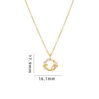 Cubic Zircon Micro Pave Brass Necklace with Glass Stone & 304 Stainless Steel with 5CM extender chain plated micro pave cubic zirconia & for woman Length Approx 40 cm Sold By PC