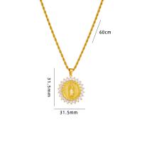 Cubic Zircon Micro Pave Brass Necklace, with 304 Stainless Steel, plated, micro pave cubic zirconia & for woman, more colors for choice, Length:Approx 60 cm, Sold By PC