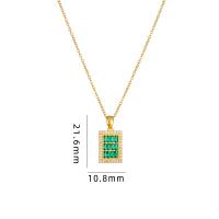 Cubic Zircon Micro Pave Brass Necklace, with 304 Stainless Steel, with 5CM extender chain, Abacus, plated, micro pave cubic zirconia & for woman, more colors for choice, Length:Approx 40 cm, Sold By PC