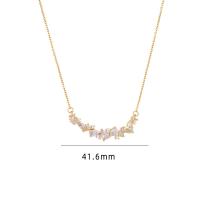 Cubic Zircon Micro Pave Brass Necklace, with 304 Stainless Steel, with 5CM extender chain, plated, micro pave cubic zirconia & for woman, more colors for choice, Length:Approx 40 cm, Sold By PC
