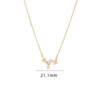 Cubic Zircon Micro Pave Brass Necklace, with Quartz & 304 Stainless Steel, with 5CM extender chain, plated, micro pave cubic zirconia & for woman, more colors for choice, Length:Approx 40 cm, Sold By PC
