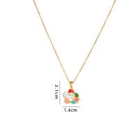 Cubic Zircon Micro Pave Brass Necklace, with 304 Stainless Steel, with 5CM extender chain, plated, micro pave cubic zirconia & for woman & enamel, more colors for choice, Length:Approx 45 cm, Sold By PC