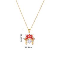 Cubic Zircon Micro Pave Brass Necklace with 304 Stainless Steel with 5CM extender chain plated micro pave cubic zirconia & for woman & enamel Length Approx 40 cm Sold By PC
