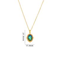 Cubic Zircon Micro Pave Brass Necklace, with Abalone Shell & 304 Stainless Steel, with 5CM extender chain, plated, different styles for choice & micro pave cubic zirconia & for woman, more colors for choice, Length:Approx 40 cm, Sold By PC
