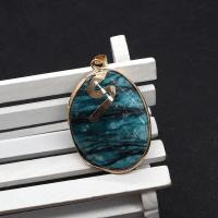Gemstone Pendants Jewelry, Natural Stone, multifunctional & DIY, Pendant size:32x45mm, Sold By PC