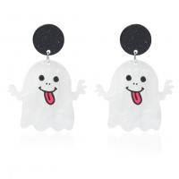 Resin Drop Earring, Ghost, Halloween Jewelry Gift & for woman, 40x55mm, Sold By Pair