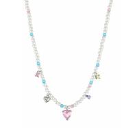 Zinc Alloy smykker halskæde, med Plastic Pearl, mode smykker & for kvinde & med rhinestone, hvid, nikkel, bly & cadmium fri, Længde Ca. 20.5 cm, Solgt af PC