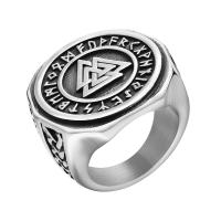 Vinger Ring in edelstaal, 304 roestvrij staal, mode sieraden & verschillende grootte voor keus & voor de mens, oorspronkelijke kleur, ring width 23.3mm, Verkocht door PC