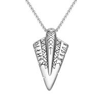 Stainless Steel Jewelry Necklace, 304 Stainless Steel, polished, fashion jewelry & for man, original color, 22.30x39.50mm, Length:Approx 22.1 Inch, Sold By PC