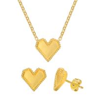 Jewelry Sets Titanium Steel with 1.97inch extender chain Heart Vacuum Ion Plating fashion jewelry & for woman golden Length Approx 15.75 Inch Sold By PC