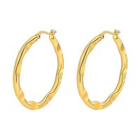 Acier inoxydable Levier Retour Earring, Acier inoxydable 304, bijoux de mode & pour femme, doré, 38x40mm, Vendu par paire