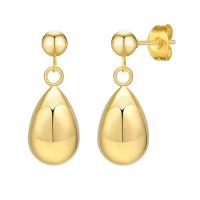 Stainless Steel Drop Earring 304 Stainless Steel Teardrop Vacuum Ion Plating fashion jewelry & for woman golden Sold By Pair