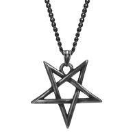 Stainless Steel Jewelry Necklace, 304 Stainless Steel, Star, fashion jewelry & different styles for choice & for man, 33x35.40mm, Length:Approx 23.62 Inch, Sold By PC