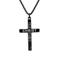 Stainless Steel Jewelry Necklace 304 Stainless Steel Cross fashion jewelry & for man black Sold By PC