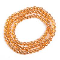 Fashion Glass Beads Round DIY orange Sold By Strand