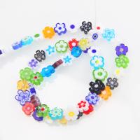 Perles murano faites à la main , chalumeau, fleur, DIY, couleurs mélangées, 8mm, Environ 25PC/sac, Vendu par sac