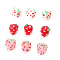 Perles murano faites à la main , chalumeau, fraise, DIY, plus de couleurs à choisir, 12x14mm, Environ 50PC/sac, Vendu par sac